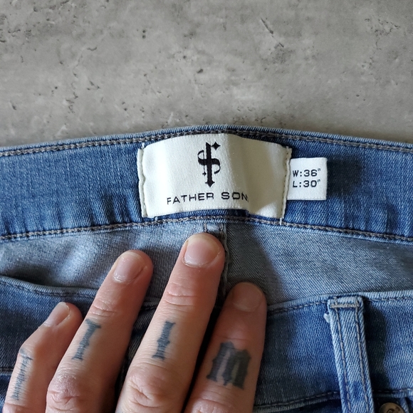 Father Sons Blue Distressed Jeans w/Stretch. Men's 36/30. NWOT - Picture 8 of 8